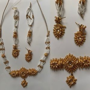 Indian Necklace and Earring Set (With Detachable Ear Wraps)